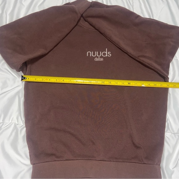 NUUDS Dallas Embroidered Popup Original Oversized Crewneck Sweatshirt Chocolate - Picture 8 of 8